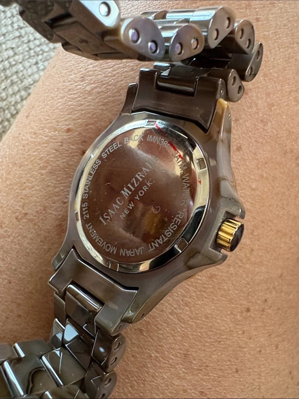 ISAAC MIZRAHI BRAND NEW CERAMIC CAMO WATCH - need’s battery